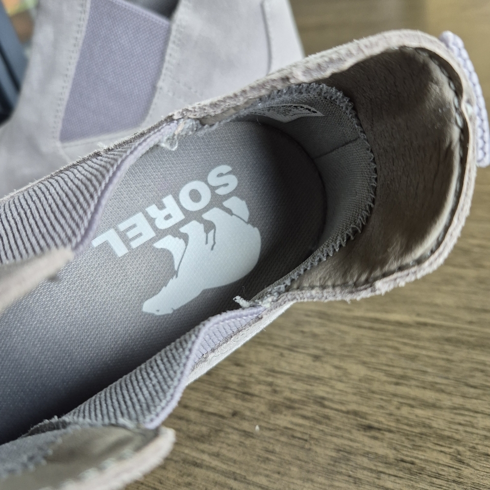 Sorel Gray Slip-On Sneakers with Elastic Panels - Picture 6 of 11